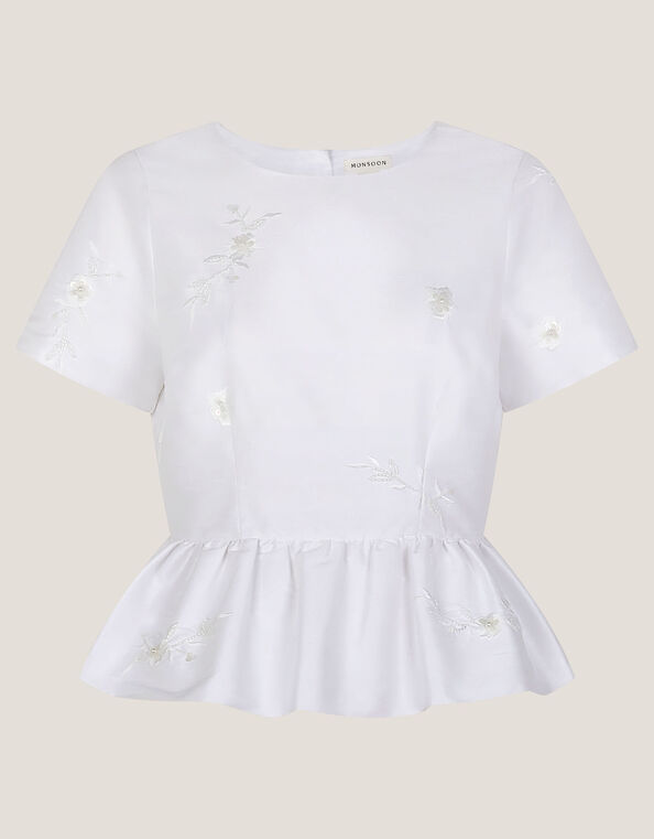 Eliza Floral Embellished Wedding Top, Ivory (IVORY), large