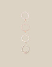 4-Pack Rose Pearl Bead Bracelets, , large