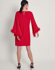 Fi Feather Tunic Dress, Red (RED), large