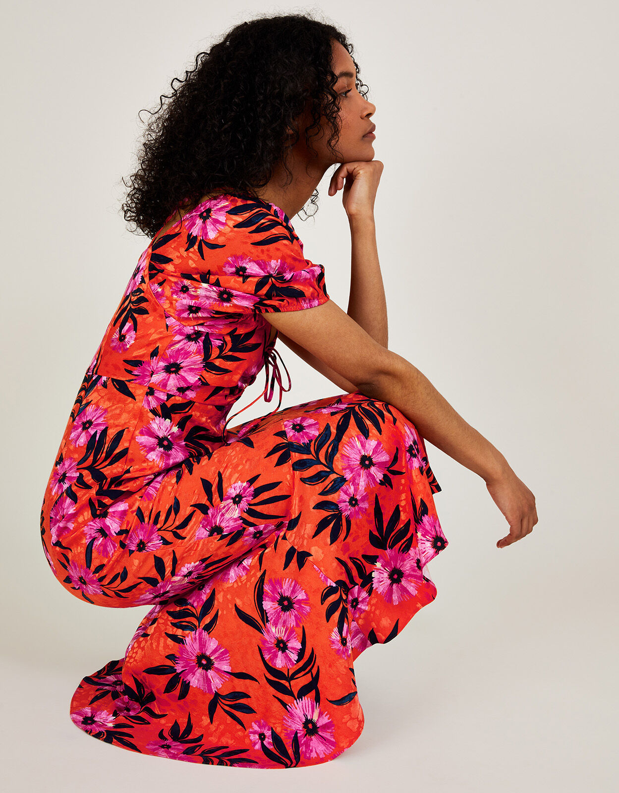 Monsoon orange maxi online dress
