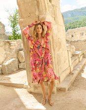 Piti Cuiti Floral Print Shirt Dress, Pink (PINK), large