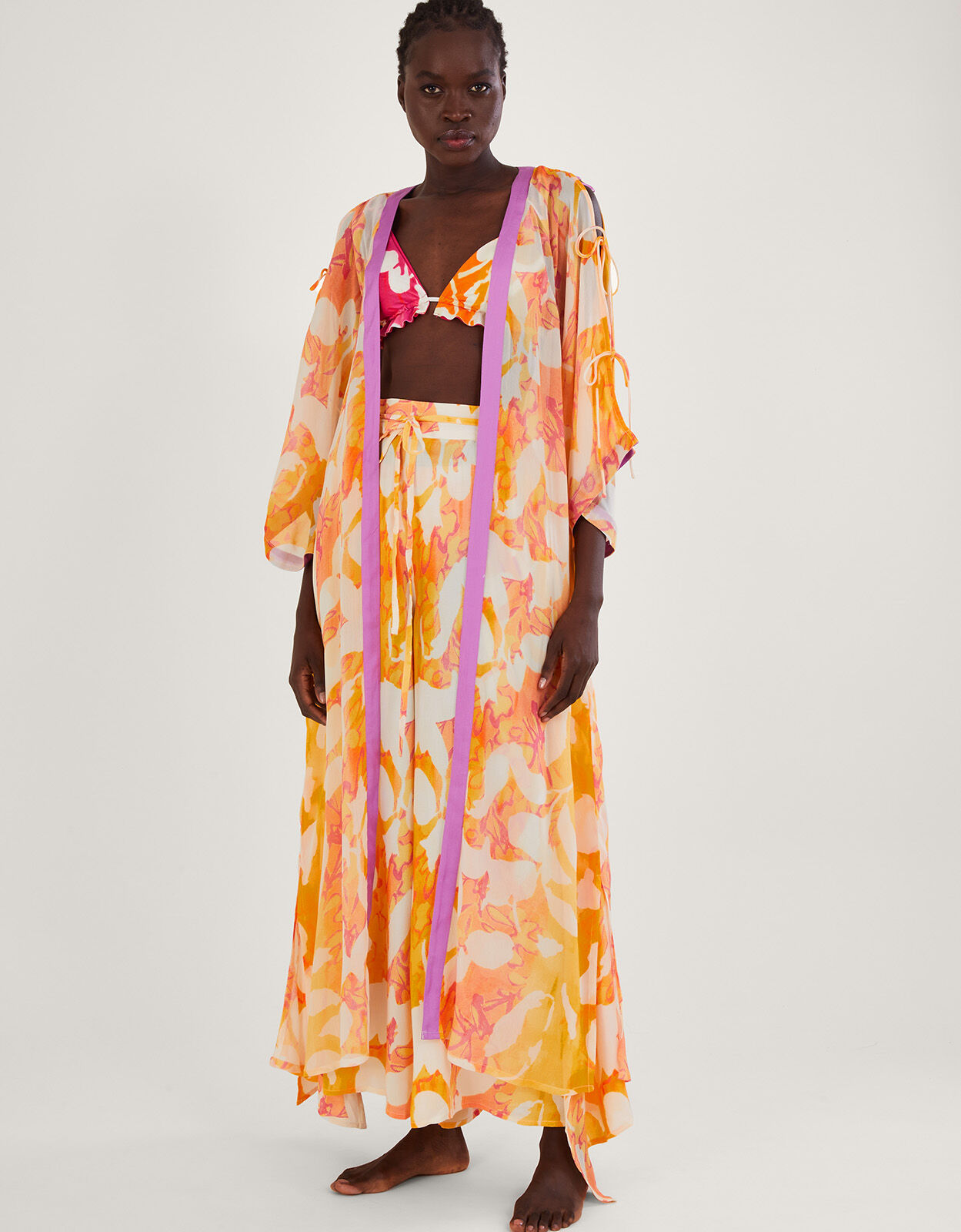 Abstract Print Longline Kimono Orange Kaftans Kimonos Monsoon UK