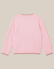 Ballerina Embroidered Crew Neck Jumper, Pink (PINK), large
