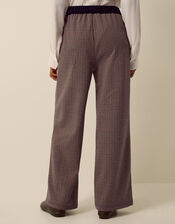 Jan Check Print Jersey Trousers, Brown (BROWN), large