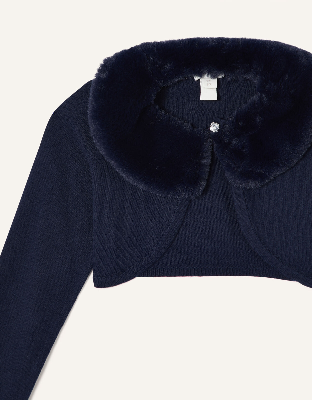 Super-Soft Faux Fur Collar Cardigan 