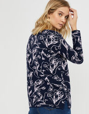 Jean Knit Jumper with Wool and Recycled Polyester, Blue (NAVY), large