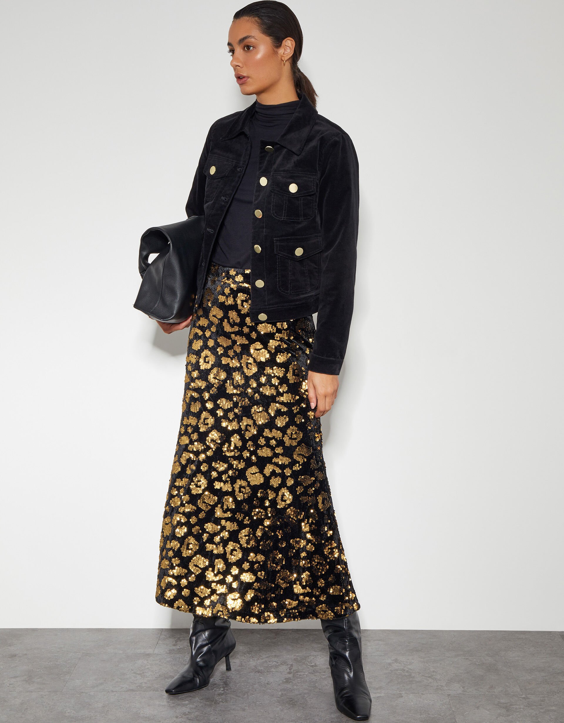 Cheetah sequin skirt shop