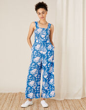 ARTISAN STUDIO Printed Jumpsuit, Blue (BLUE), large
