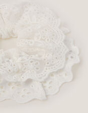 Broderie Frill Hair Scrunchie, , large