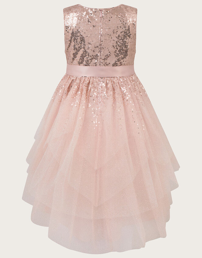 Safire Glitter Layered Dress, Gold (ROSE GOLD), large