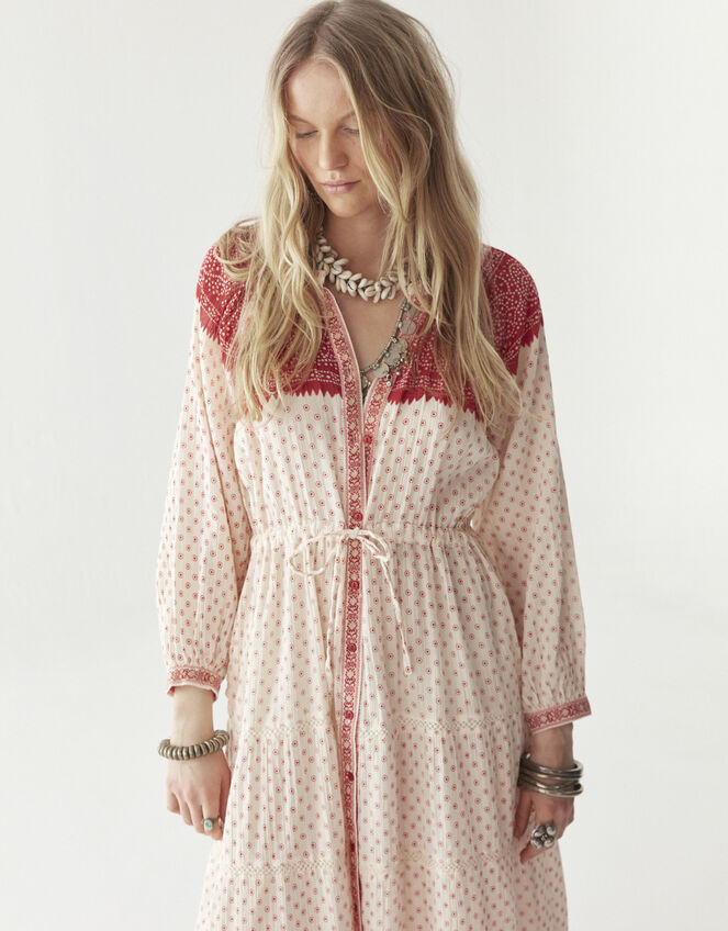 Maison Hotel Triana Bandana Print Midi Dress, Red (RED), large
