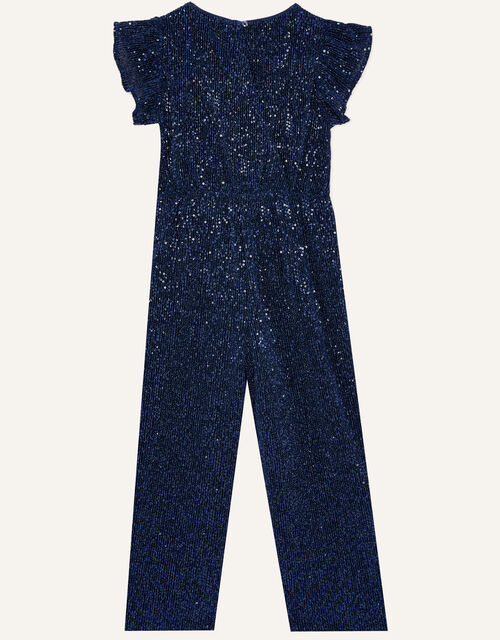 Sequin Stretch Jumpsuit, Blue (NAVY), large