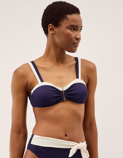 Sabrina Two Tone Bikini Top, Blue (NAVY), large