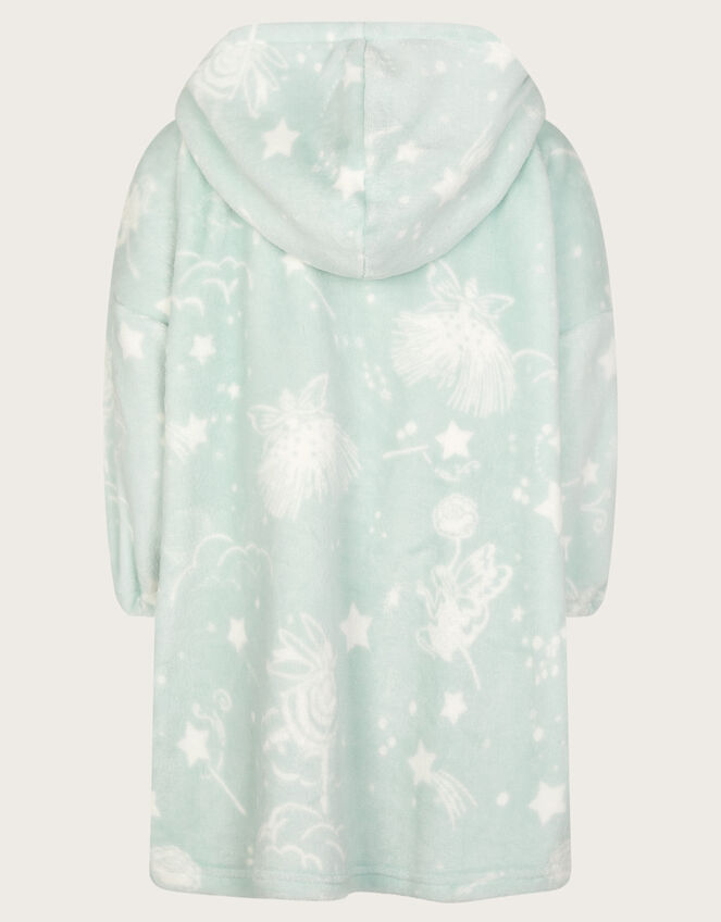 Fleece Fairy Print Blanket Hoodie, Green (GREEN), large