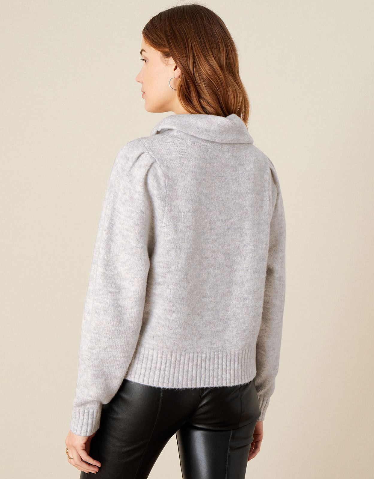 Grey cowl neck jumper on sale