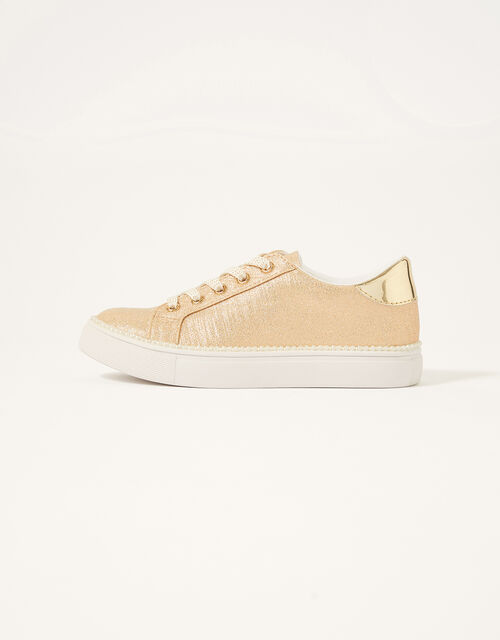 Shimmer Pearl Edge Trainers , Gold (GOLD), large