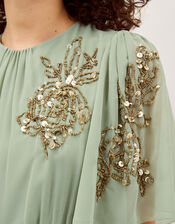 Skyler Floral Embellished Maxi Dress, Green (SAGE), large