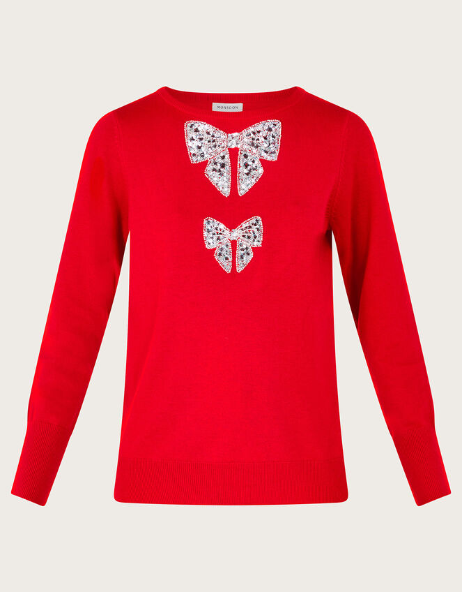 Di Double Bow Jumper, Red (RED), large