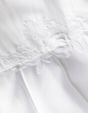 Chiffon Sleeve Floral Communion Dress, White (WHITE), large