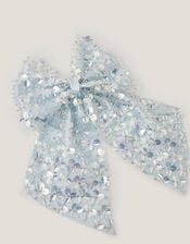 Sequin Bow Hair Clip, , large