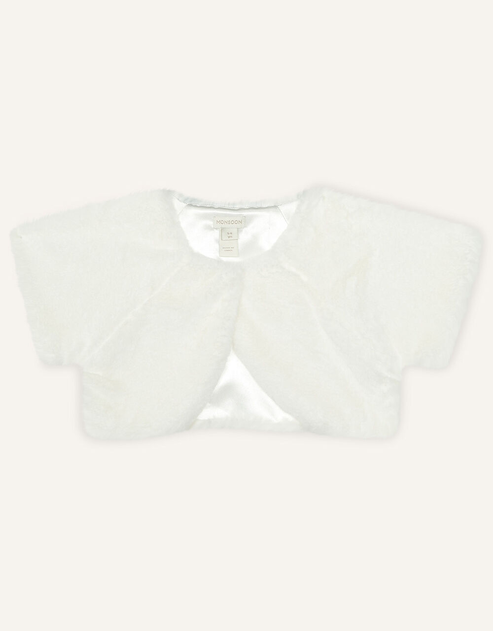 Faux Fur Shrug Ivory Girls' Cardigans Monsoon UK.