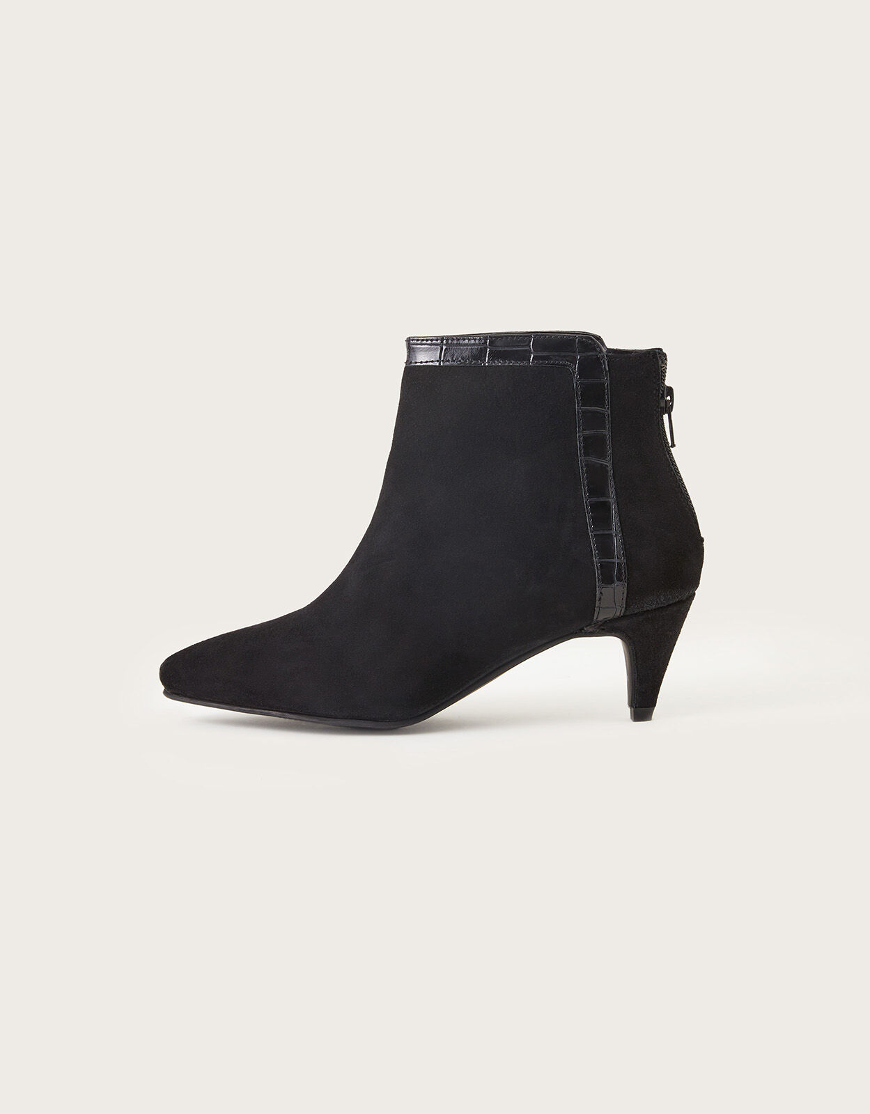 Black suede kitten heel ankle boots uk shop