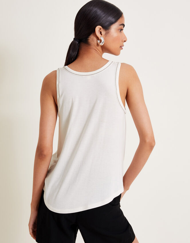 Jess Jersey Cami Top, Ivory (IVORY), large