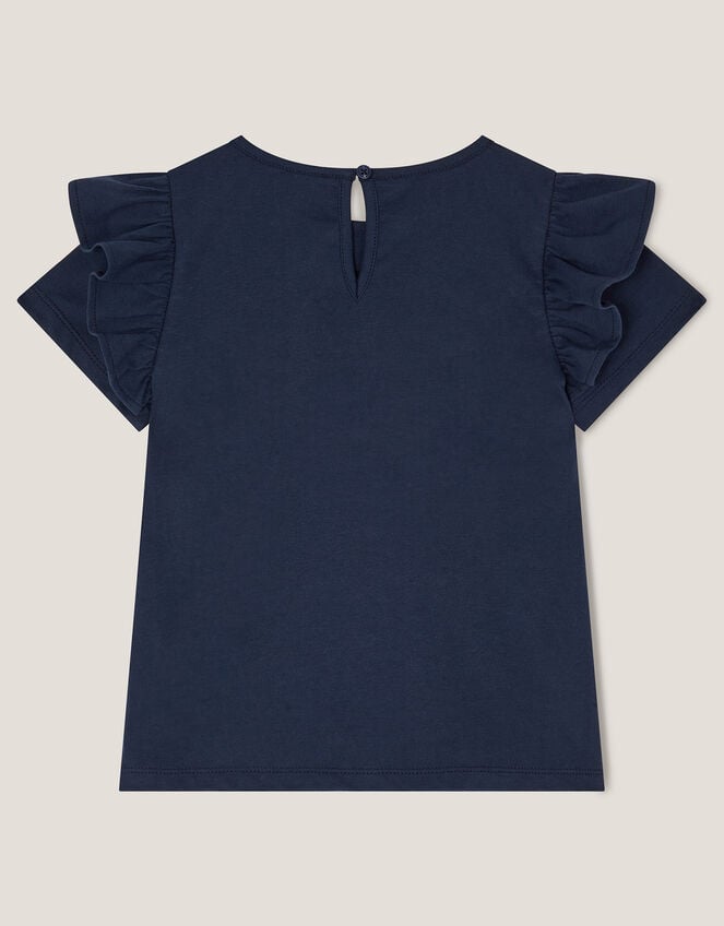 Floral Cowboy Boot Embroidered T-Shirt, Blue (NAVY), large