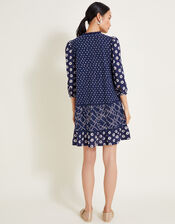 Cindy Print Jersey Dress, Blue (BLUE), large
