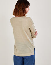 Sari Stitch Detail Jumper with Recycled Polyester, Gold (GOLD), large