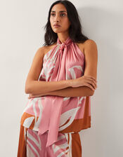 Tabitha Floral Print Halter Top, Pink (PINK), large