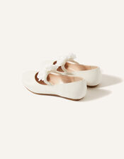 Shimmer Corsage Ballerina Flats, Ivory (IVORY), large