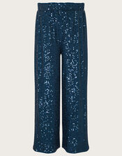 Sequin Trousers, Teal (TEAL), large