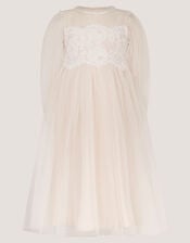 Paige Lace Party Dress, White (WARM IVORY), large
