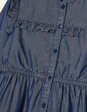 MINI ME Samson Tiered Denim Dress, Blue (BLUE), large