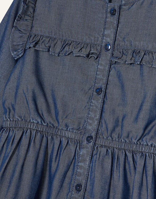 MINI ME Samson Tiered Denim Dress, Blue (BLUE), large