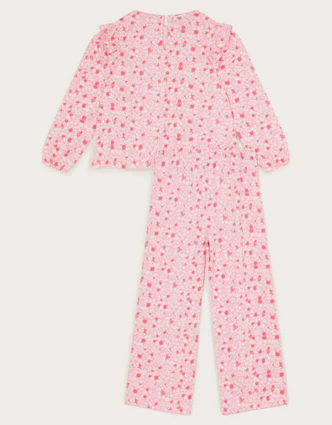 2-Pack Floral Jersey Long Pyjamas, Green (GREEN), large
