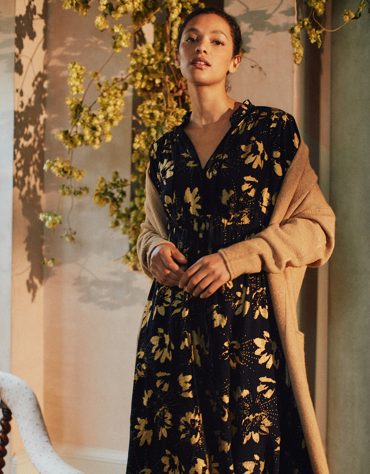 foil print dress