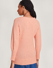 Supersoft Pintuck Sleeve Jumper, Orange (PEACH), large