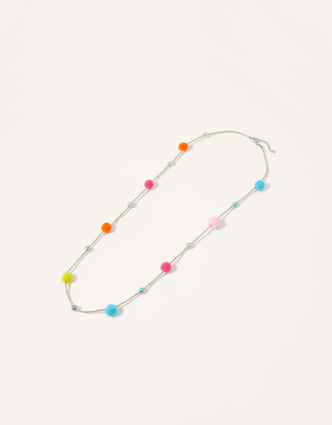 Fun Pom Pom Beaded Necklace, , large