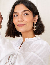 Hammered Triple Drop Earrings, , large