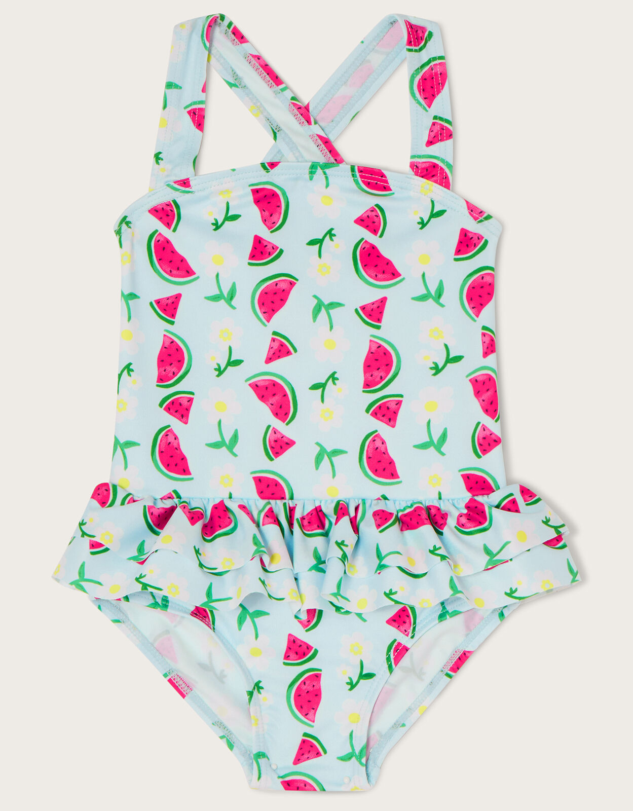Baby Watermelon Skirted Swimsuit Blue Baby Girl Beach Swimwear