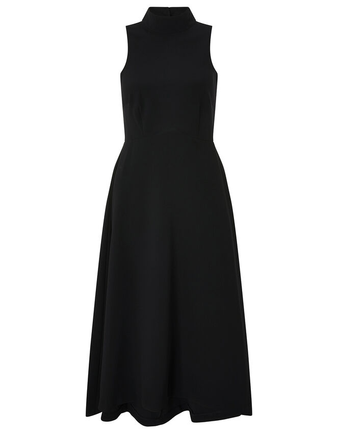 Jade High Neck High-Low Dress, Black (BLACK), large