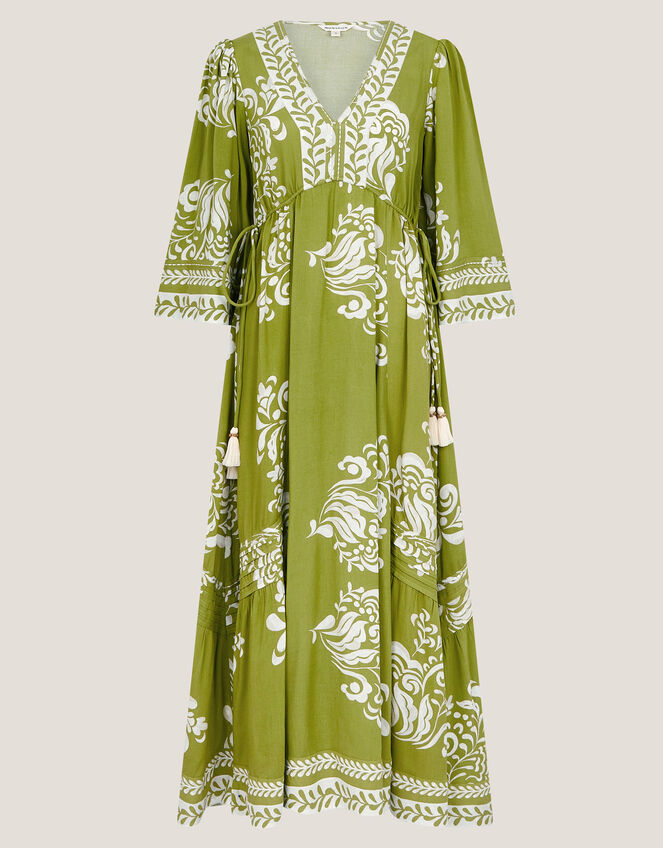 Miley Floral Print Midi Dress, Green (GREEN), large