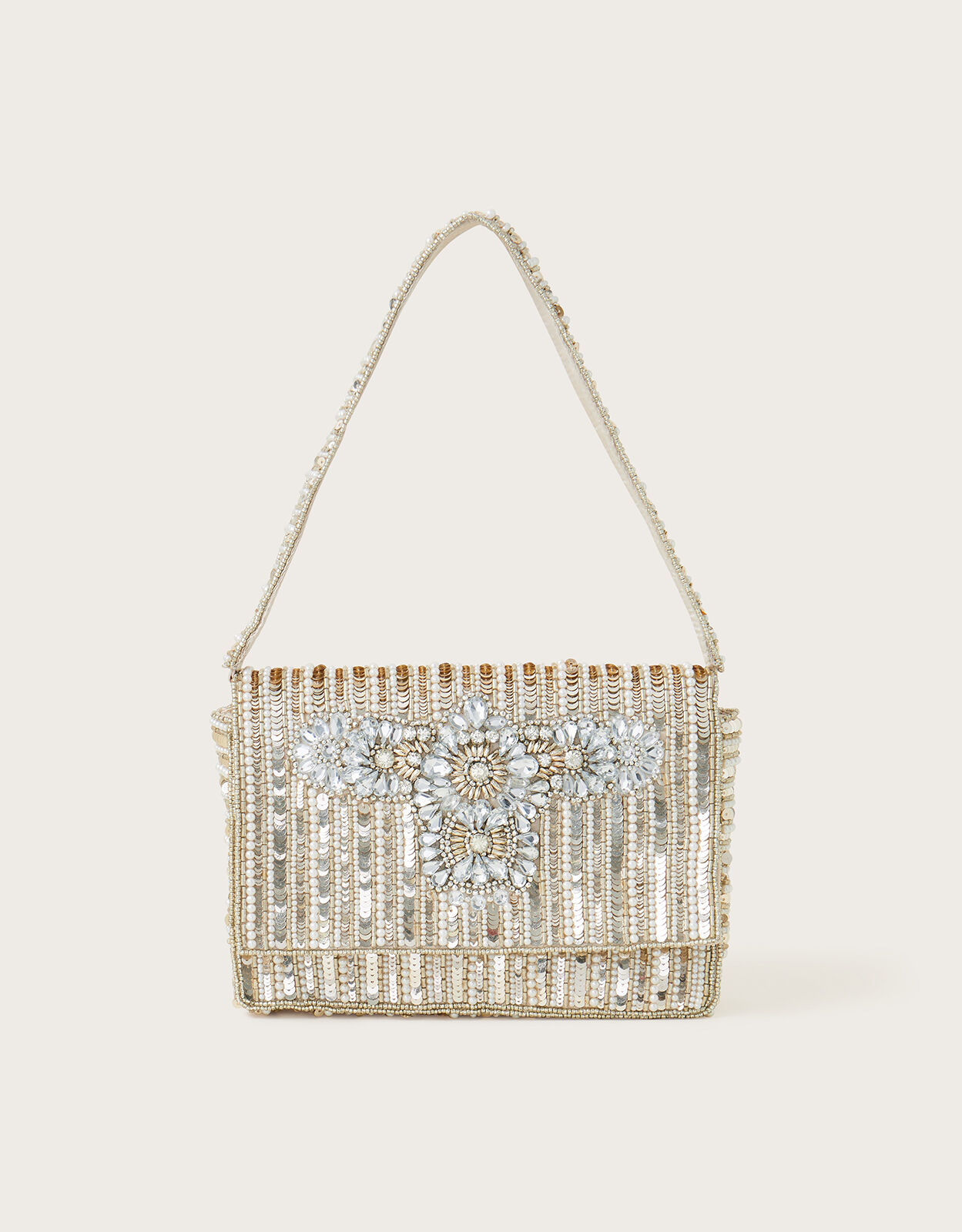 Crystal Embellished Shoulder Bag Bags Purses Monsoon UK