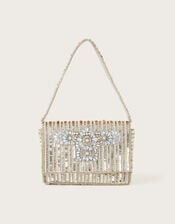 Crystal Embellished Shoulder Bag, , large