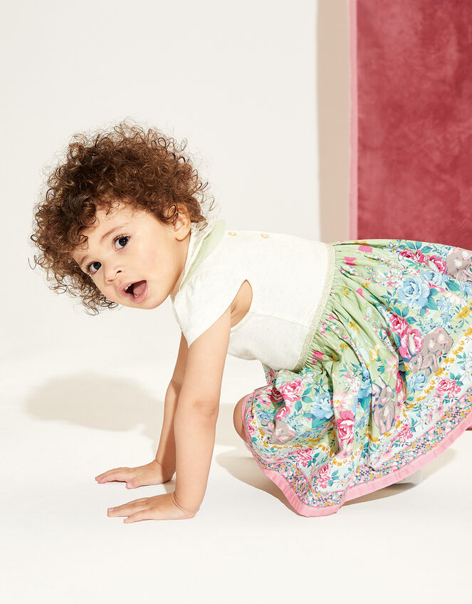Baby Bunny Floral 2-in-1 Dress, Green (GREEN), large