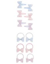 Frosted Bow Hair Accessory Set, , large