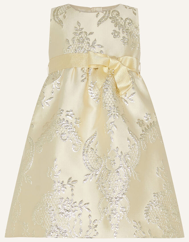 Amira Jacquard Dress, Gold (GOLD), large