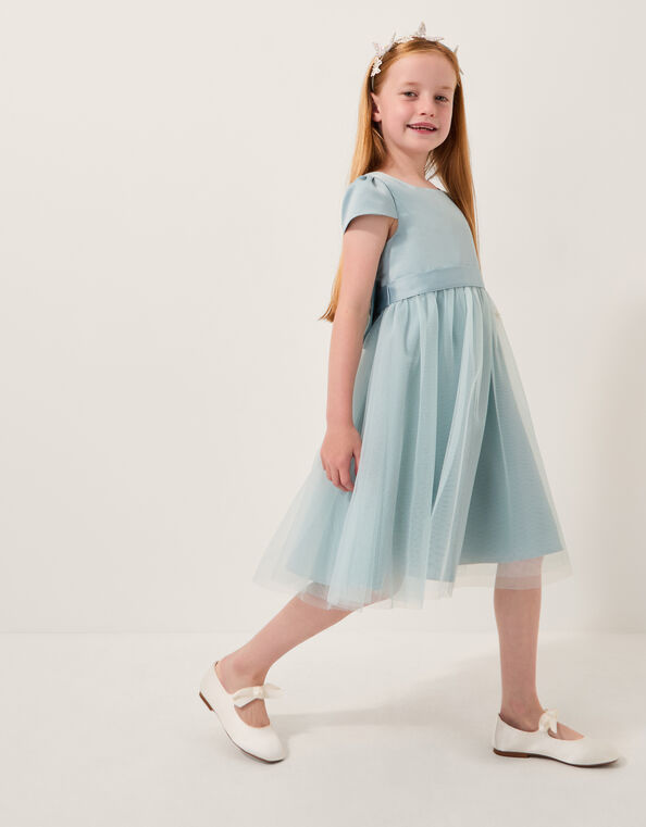 Satin Bridesmaid Dress, Green (SAGE), large